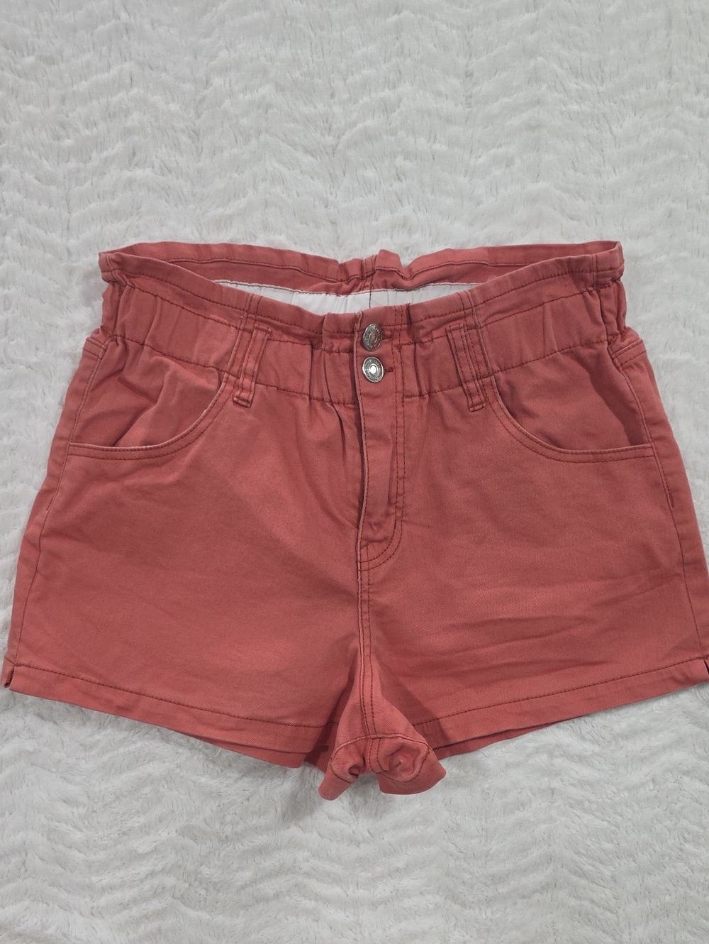 Wild Fable High-Waist Paperbag Shorts in Salmon
